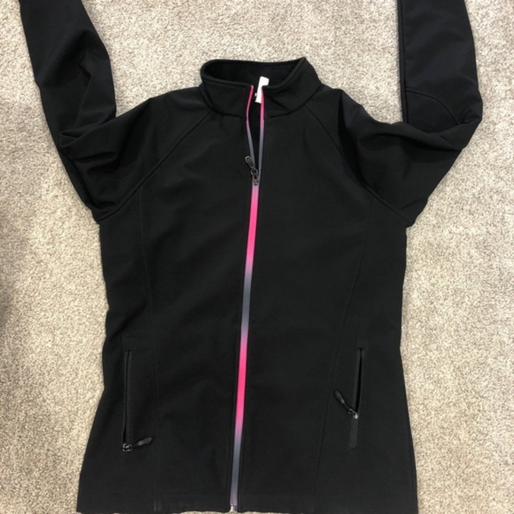 Ideology Performance Full Zip‎ Jacket Women's Med Black Pink Run Bike Hike